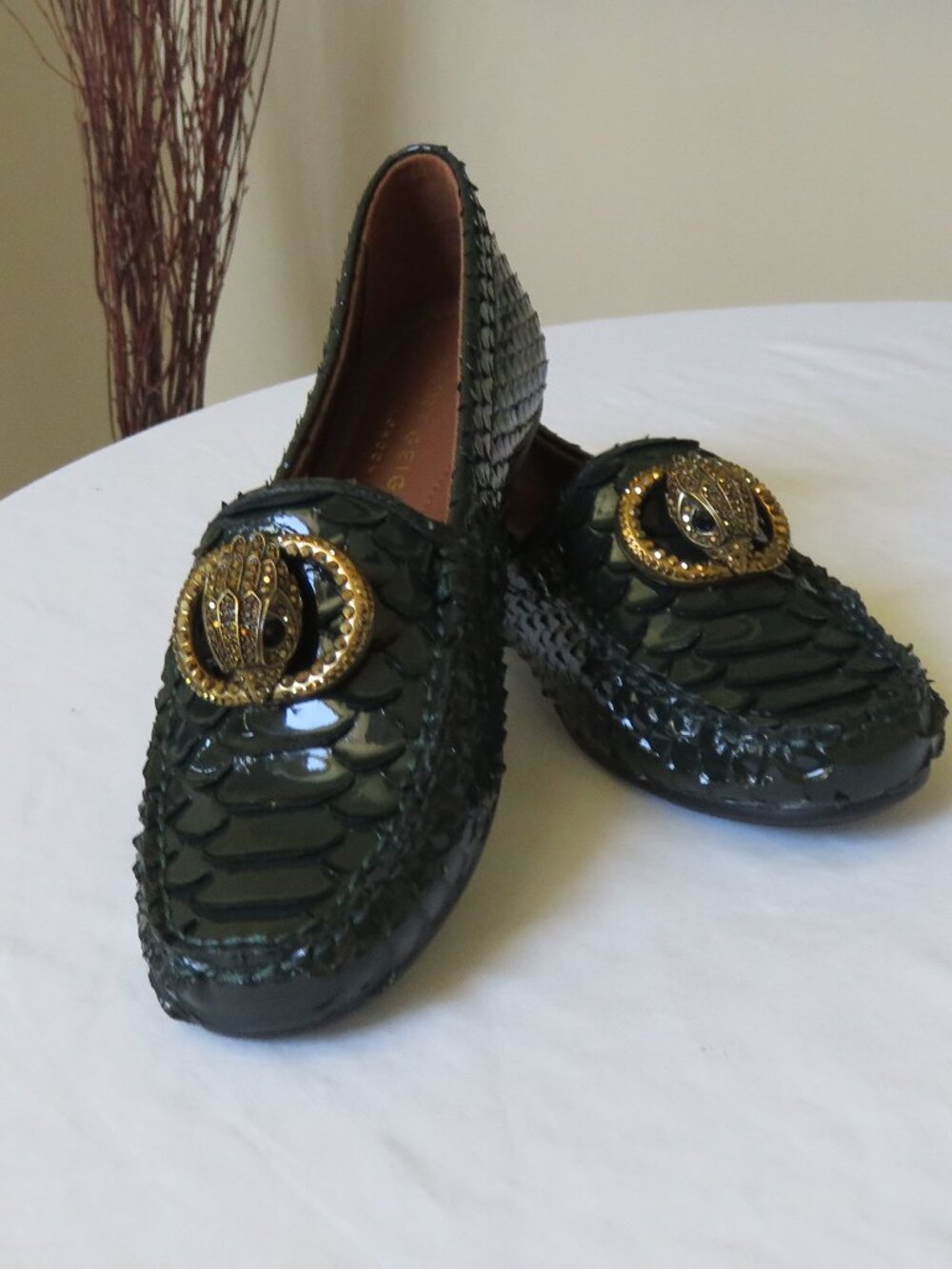 Kurt Geiger Chelsea Scale loafer in dark green  NWT 7.5